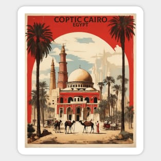 Coptic Cairo Egypt Vintage Poster Tourism Sticker